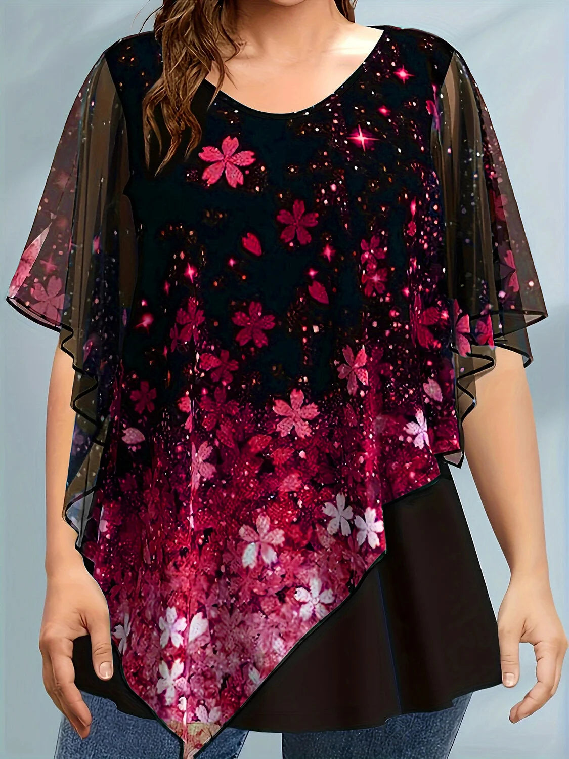 BLUZĂ PLUS SIZE FLORAL
