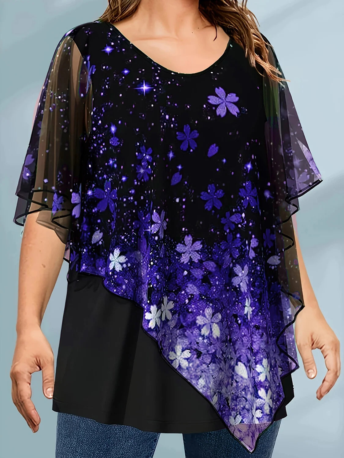 BLUZĂ PLUS SIZE FLORAL